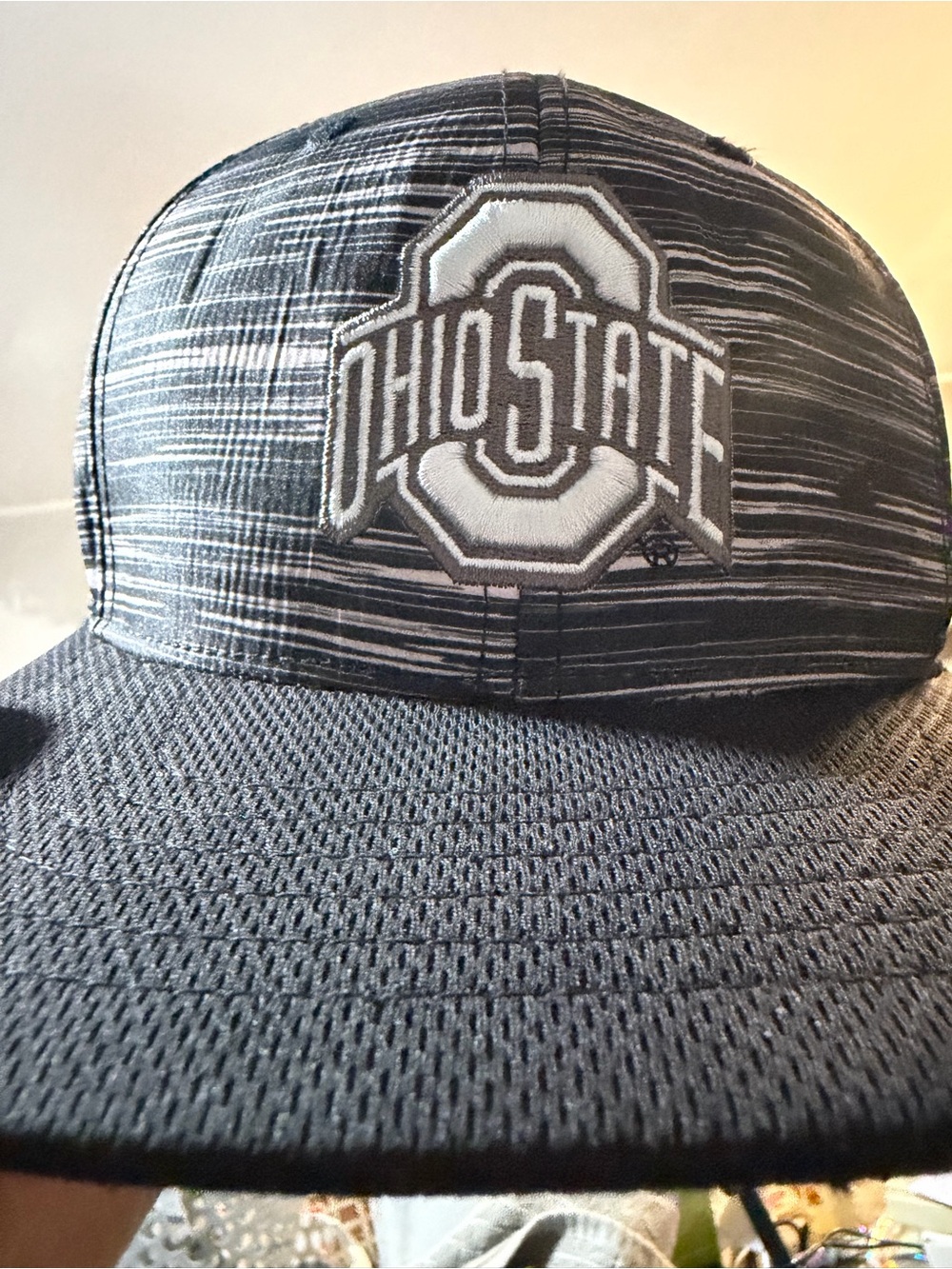 Authentic Unisex Ohio State University gray and black hat.